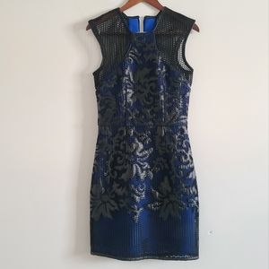 Chic Black and Blue Sleeveless Mini Dress